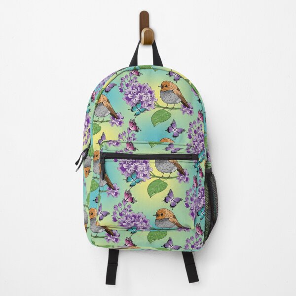 Item preview, Lilac Flowers - Butterflies And Robin Pattern designed and sold by Ayesha Saleem.