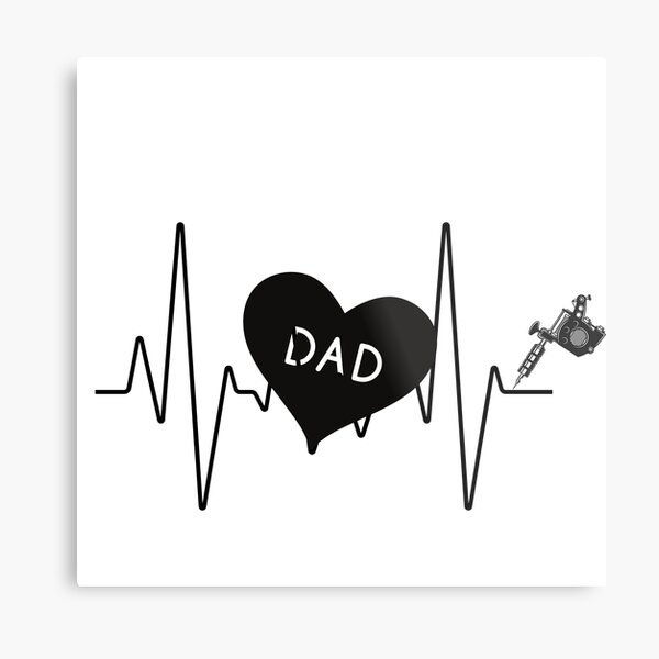Heartbeat Tattoo Metal Prints for Sale  Redbubble