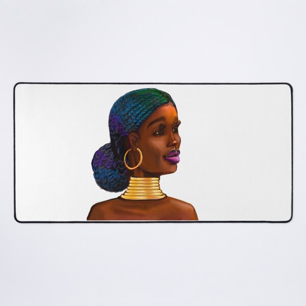 Item preview, Black is beautiful Afro queen. The best Gifts for black women 2022- Mahagony brown skin girl with ombre braided, black African woman designed and sold by Artonmytee.