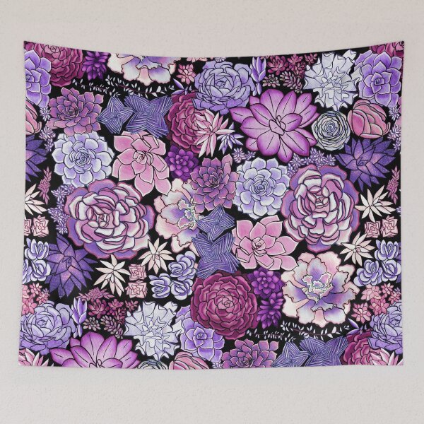 Item preview, Periwinkle Purple Succulent Plant Pattern designed and sold by TigaTiga.