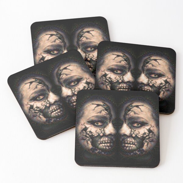 Item preview, Horror Zombie Skulls | Spooky Creepy Twin Skulls | TM11 designed and sold by triciakitty.