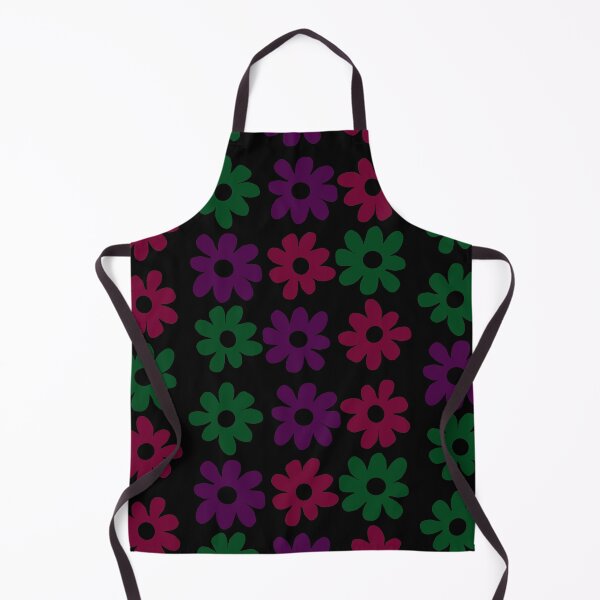 Item preview, Dark purple green and red flowers black background  designed and sold by DemonicGloom.