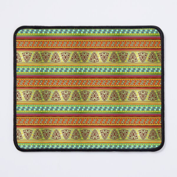Item preview, African Geometric Print Brown Red Green Stripes Geometric Pattern designed and sold by funnytshirtemp.