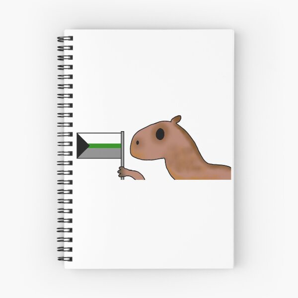 Item preview, capybara with demiromantic flag designed and sold by EmoGayWorm.