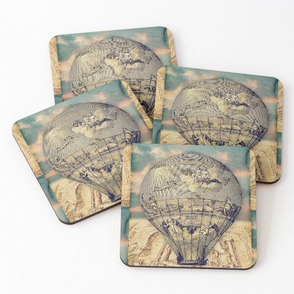 Item preview, Vintage hot air balloon over old London designed and sold by Areashor.