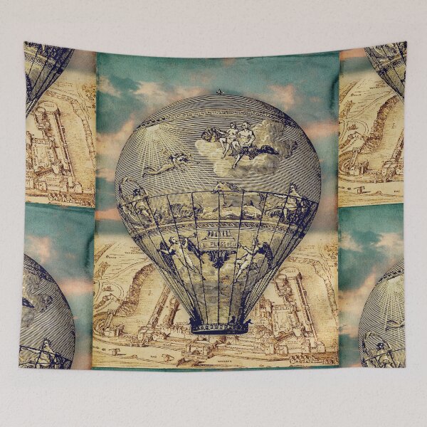 Item preview, Vintage hot air balloon over old London designed and sold by Areashor.