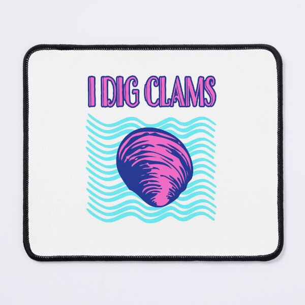 Item preview, I Dig Clams Quahog Shellfish Digging Raking Shirt Pink Blue designed and sold by funnytshirtemp.