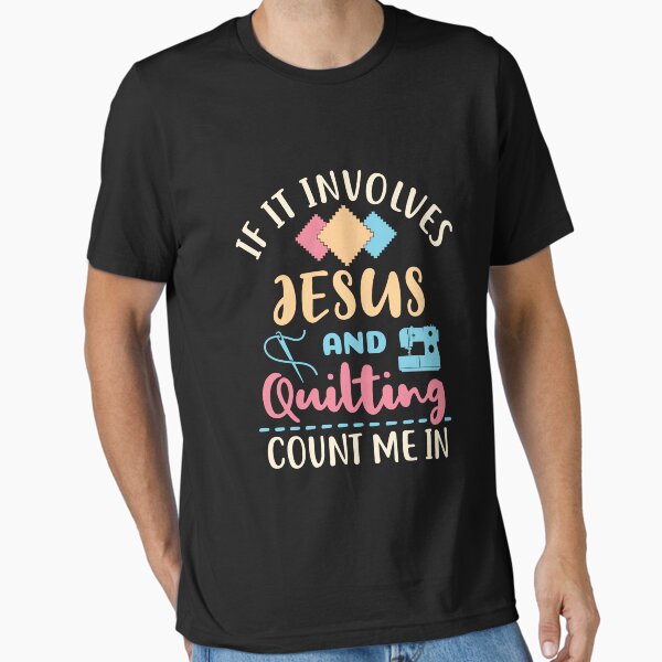 Aperçu de l'œuvre Si cela implique du quilting et Jésus, comptez sur moi créée et vendue par jaygo.