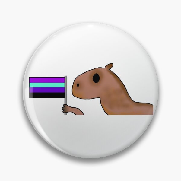 Item preview, capybara with alexigender flag designed and sold by EmoGayWorm.