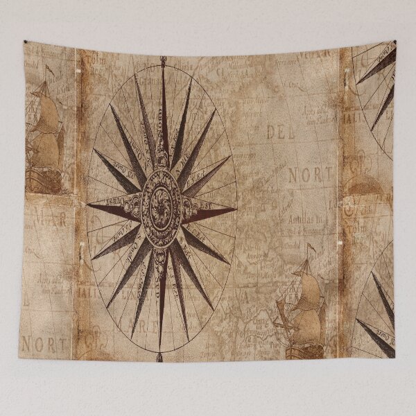 Item preview, Vintage nautical map interesting wall art designed and sold by Areashor.