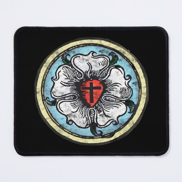 Item preview, Martin Luther Rose Lutheran Symbol Distressed Chalk 5 Solas designed and sold by funnytshirtemp.