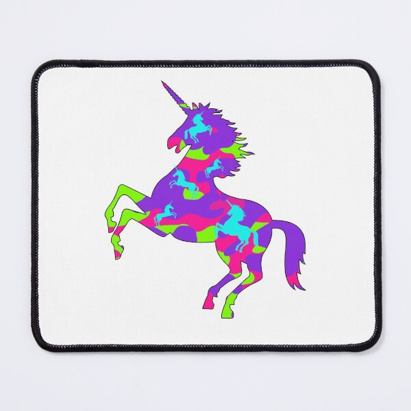 Item preview, Unicorns on Neon Purple Pink and Lime Green Camo Camouflage designed and sold by funnytshirtemp.