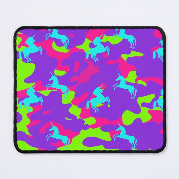 Item preview, Unicorns on Neon Purple Pink and Lime Green Camo Camouflage designed and sold by funnytshirtemp.