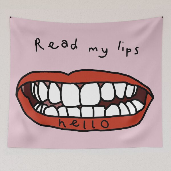 Item preview, Read My Lips Hello Funny Face designed and sold by ellenhenry.