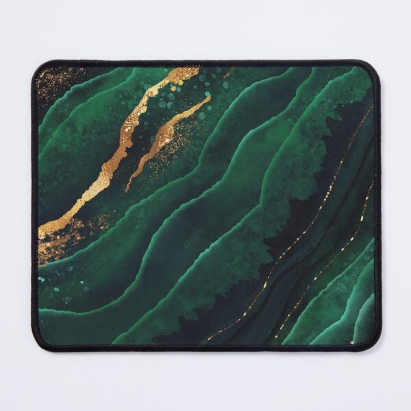 Item preview, Dark green and gold streaks marble print designed and sold by HadeeeeL.