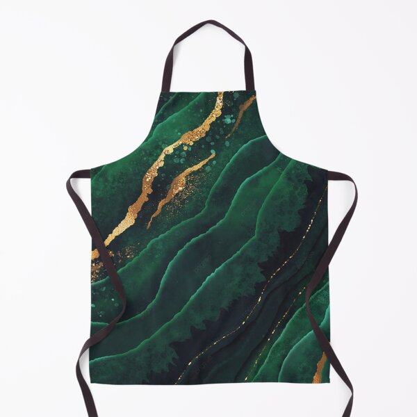Item preview, Dark green and gold streaks marble print designed and sold by HadeeeeL.
