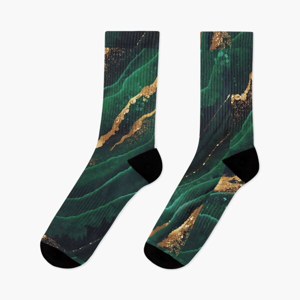 Item preview, Dark green and gold streaks marble print designed and sold by HadeeeeL.
