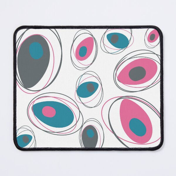 Item preview, Mid Century Modern Abstract Design Teal Gray Pink Retro, MCM designed and sold by funnytshirtemp.