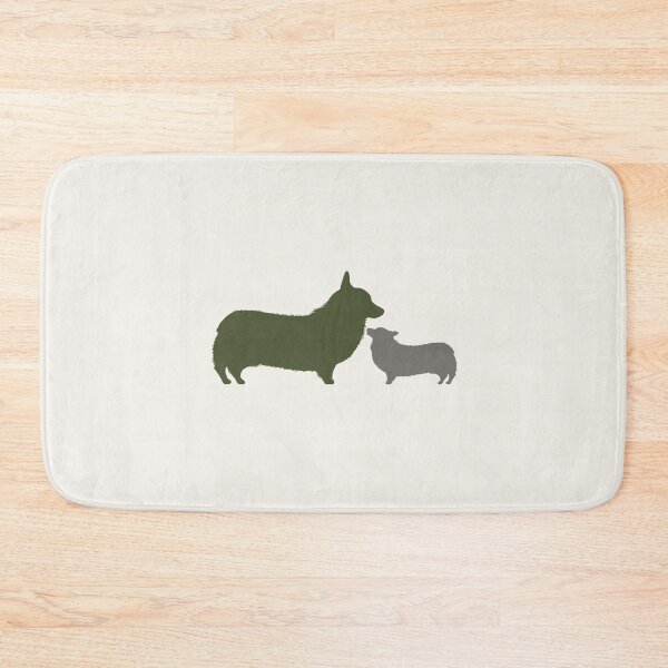 Item preview, Modern Double Corgi Silhouettes (Moss) designed and sold by kmkmonkay.