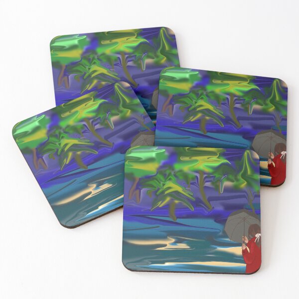 Item preview, Abstract modern girl in the woods wall art interest colourful designed and sold by Areashor.