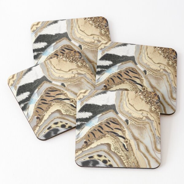 Item preview, zebra print, beige and gold marble  designed and sold by HadeeeeL.