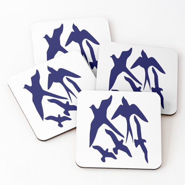 Item preview, Birder Silhouette Swallow Swift and Seagulls In Blue designed and sold by taiche.