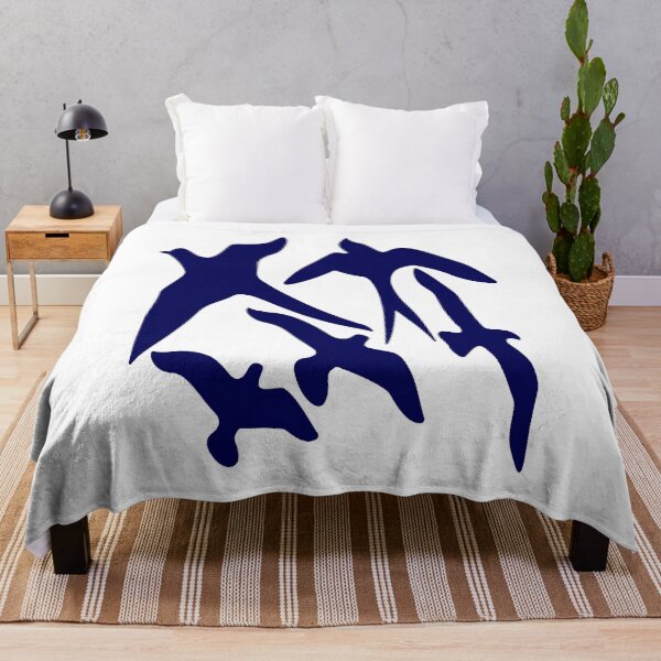 Item preview, Birder Silhouette Swallow Swift and Seagulls In Blue designed and sold by taiche.