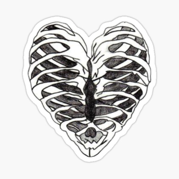 Goth alternative skeleton bone heart  Poster for Sale by