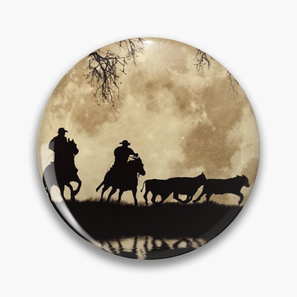 Artikelvorschau, Full Moon Round Up Cowboys Ochsen und Pferde entworfen und verkauft von Stephanie Laird.