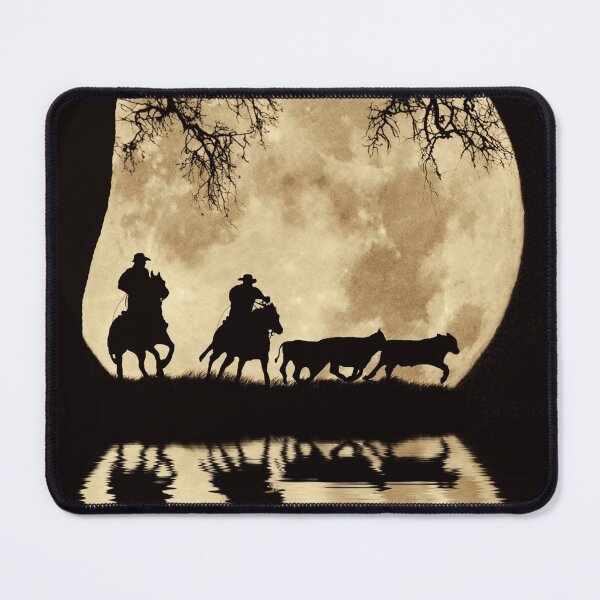 Artikelvorschau, Full Moon Round Up Cowboys Ochsen und Pferde entworfen und verkauft von Stephanie Laird.