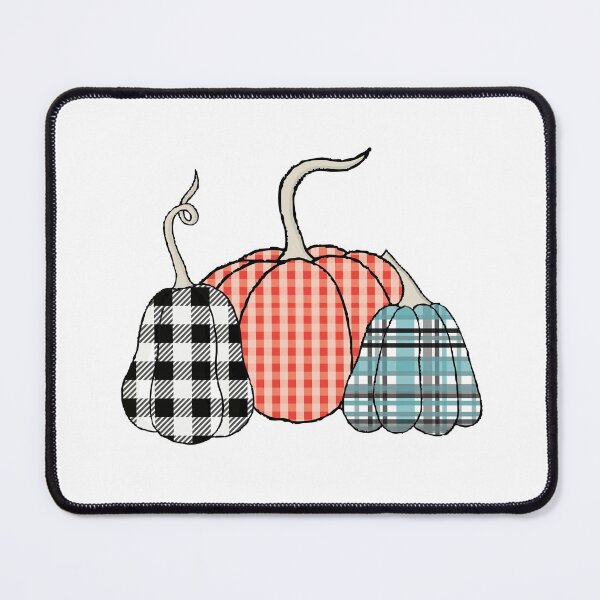 Item preview, Gingham Plaid Pumpkins Gourds Fall Autumn Farm orange Blue designed and sold by funnytshirtemp.