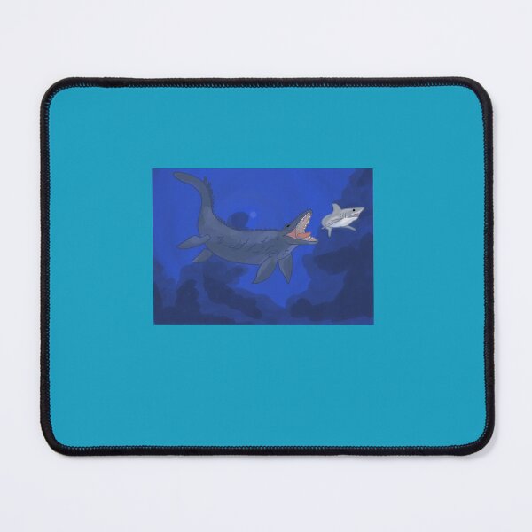 Item preview, Mosasaurus v Shark (with background) Sticker designed and sold by IngoChrist.