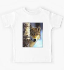 TIMBER WOLF; Vintage Wilderness Print Kids Tee