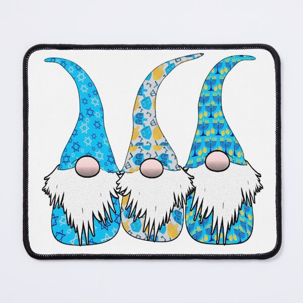 Item preview, 3 Hanukkah Gnomes Elves Cute Blue Dreidel Hats designed and sold by funnytshirtemp.