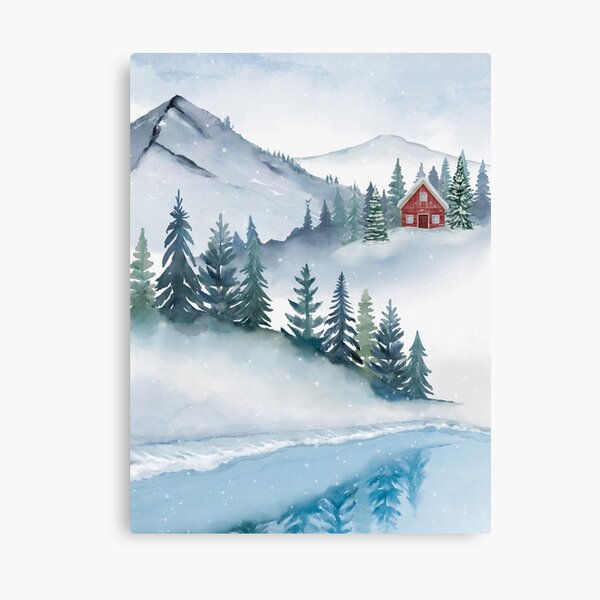 Item preview, White Art, Snowy Trees, Watercolor designed and sold by rurudesign.