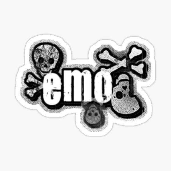 Goth scene emo skull skeletons Sticker