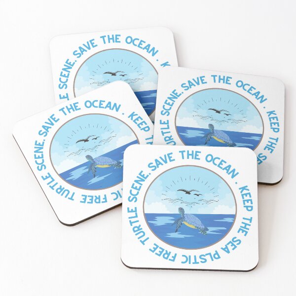 Item preview, Save The Ocean Keep The Sea Plastic Free Turtle Scene designed and sold by YasmaShop.
