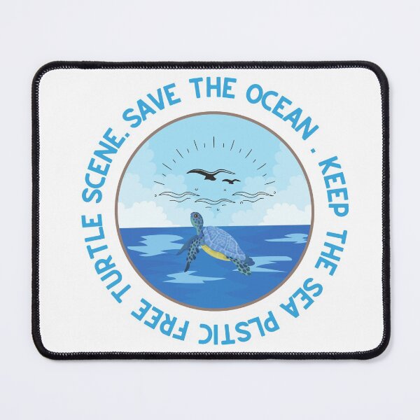 Item preview, Save The Ocean Keep The Sea Plastic Free Turtle Scene designed and sold by YasmaShop.