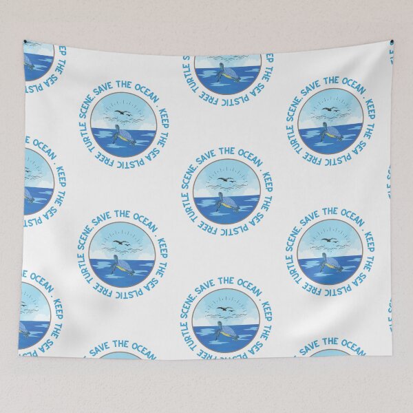 Item preview, Save The Ocean Keep The Sea Plastic Free Turtle Scene designed and sold by YasmaShop.
