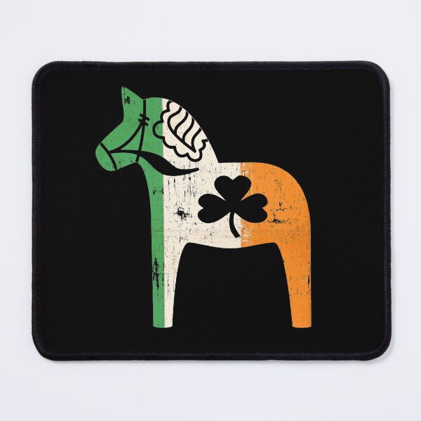 Item preview, Irish Dala Horse Green Shamrock Sweden Ireland Dalahost Irish Flag designed and sold by funnytshirtemp.