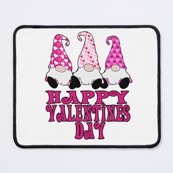 Item preview, 3 Valentines Gnomes Red Pink Hats Hearts Happy Valentines Day designed and sold by funnytshirtemp.
