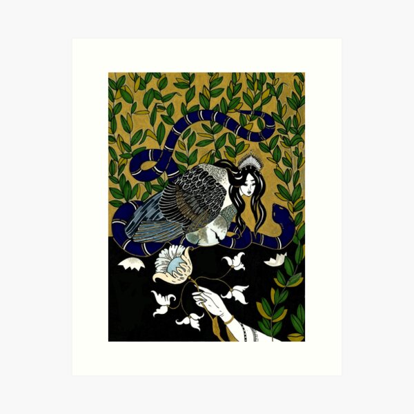 Sirin Bird of Paradise Ivan Bilibin Art Print Russian 