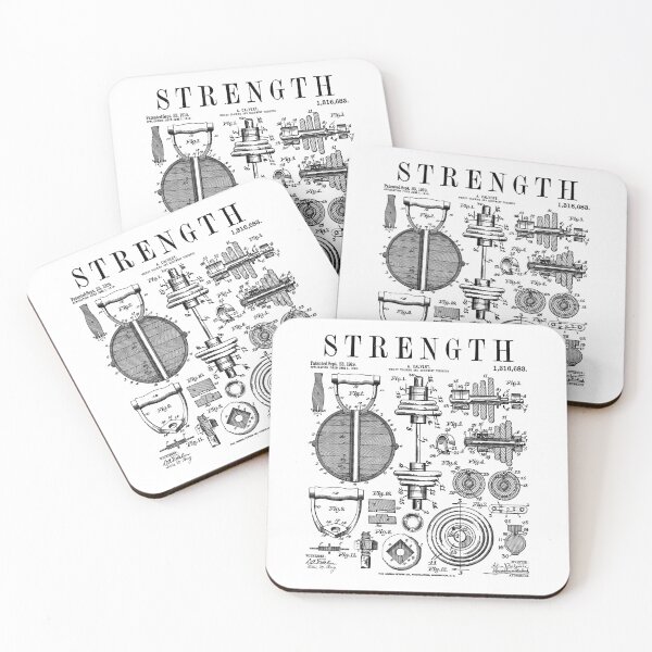 Item preview, Gym Fitness Workout Dumbbell Kettlebell Vintage Patent Print designed and sold by GrandeDuc.