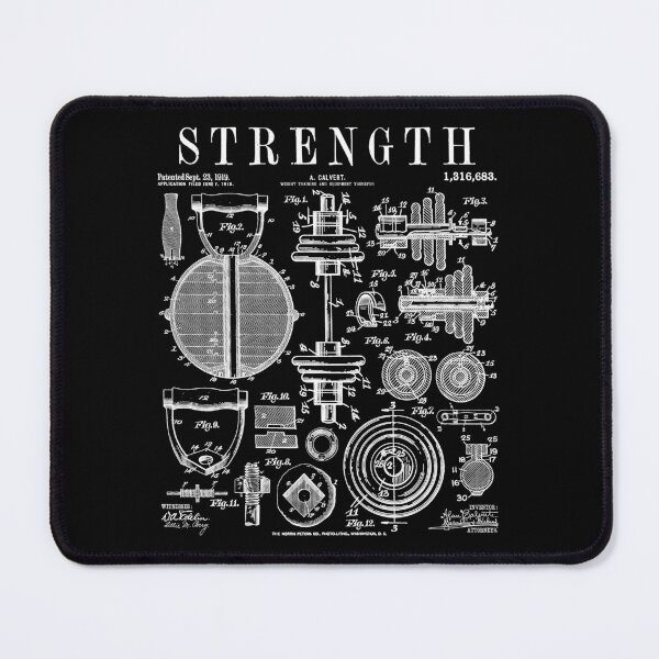 Item preview, Gym Fitness Workout Dumbbell Kettlebell Vintage Patent Print designed and sold by GrandeDuc.