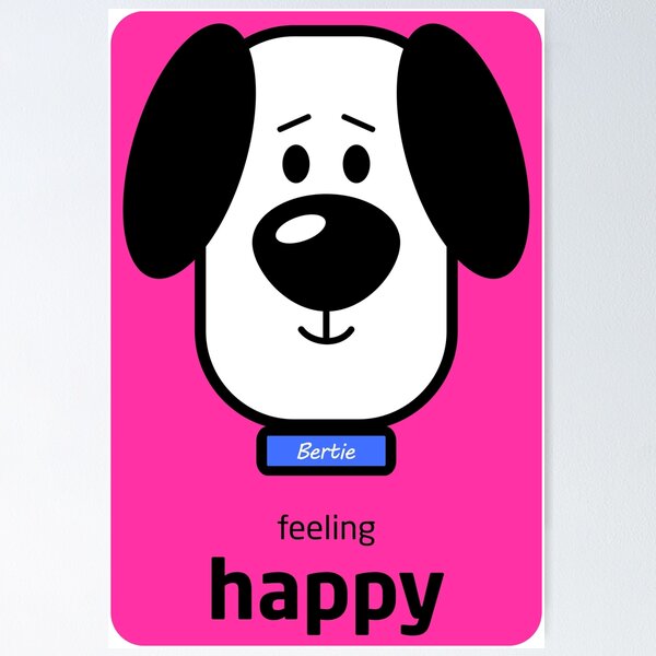 Item preview, Bertie the Dog, Cute cartoon dog with moods, feeling happy designed and sold by StevesTube2021.