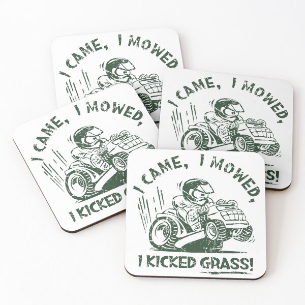 Item preview, Funny I Came, I Mowed, I Kicked Grass! Cartoon Lawnmower designed and sold by hobrath.