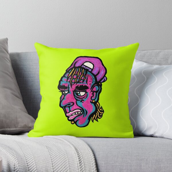 Burnout - Green Background Version Throw Pillow