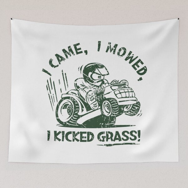 Item preview, Funny I Came, I Mowed, I Kicked Grass! Cartoon Lawnmower designed and sold by hobrath.