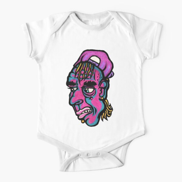 Burnout - Green Background Version Short Sleeve Baby One-Piece