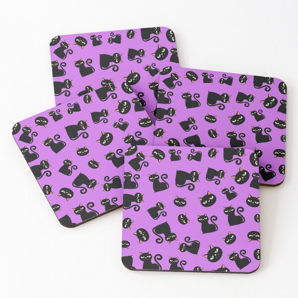 Item preview, black cute cat seamless pattern designed and sold by Hoetoons.